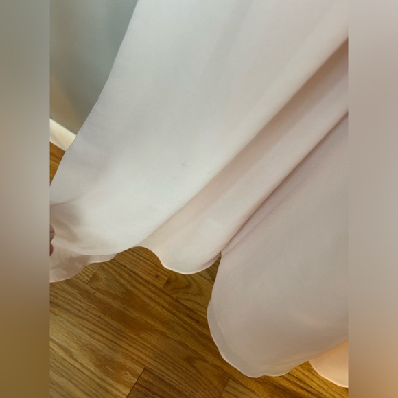 AZAZIE Peach Pink Halter Dress Long Maxi Chiffon Bridesmaid A Line Wedding 4 - Picture 8 of 16